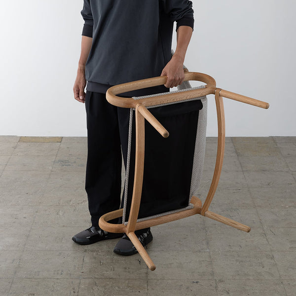 IKIKI(イキキ)グランドチェア オーク ファブリック テクスベージ/テクスグレー