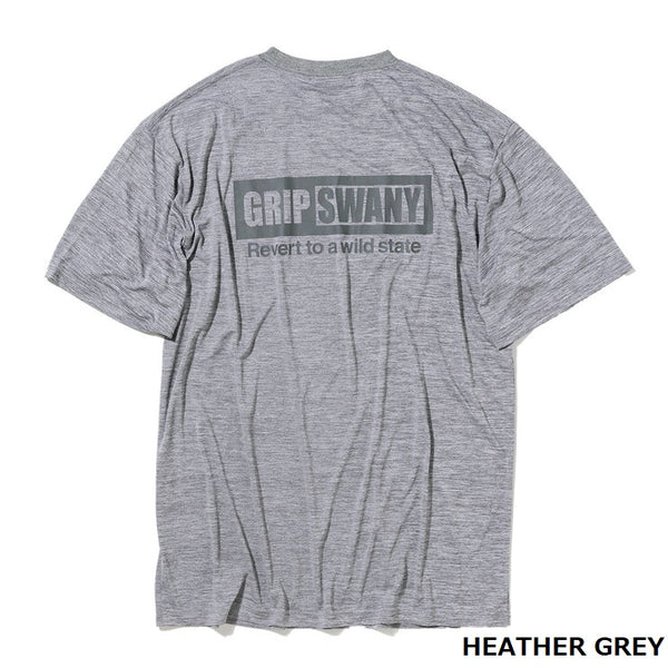 【 SALE 】GRIP SWANY ( グリップスワニー ) 【 GSMCT0014 】 BOX LOGO DRY S/S TEE | シャツ | Tシャツ | 半袖 | 半袖Tシャツ | 半袖シャツ | シンプル | UVカット | 速乾 | バックプリント | ランニング | キャンプ | ジム | 使いやすい | アウトドア | レジャー | ぐりっぷすわにー