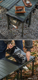 KZM OUTDOOR( カズミ アウトドア )フィールドトップストーブテーブル オリーブカーキ 折りたたみ 3段階 コンパクト 収納 アウトドア キャンプ 収納袋 便利 イベント K23T3U01