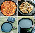 KZM OUTDOOR( カズミ アウトドア )深型 | デザイングリドルR | 40cm | 深型 | キャンプ | フライパン | 鍋 | ハンドル | キャリーバッグ | 皿 |  焼き物 | 炒め物 | 5T | 耐食性 | 耐摩耗性 | アルミ | プレート | 調理器具 | アウトドア | バーベキュー | グリル | NEW | マルチグリドル