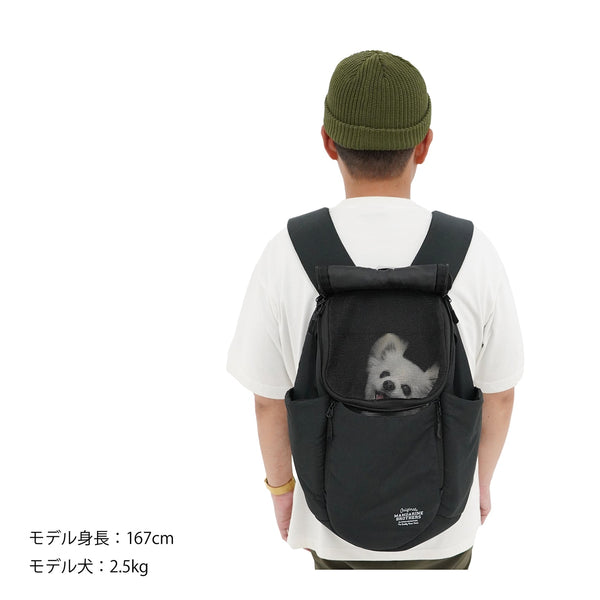 MANDARINE BROTHERS ( マンダリンブラザーズ ) WINSTON HUG BAG | キャリーバッグ | 犬 | ネコ | 猫 | お出かけ | 旅行 | 移動 | 2way | メッシュ | 抱っこ | 腰当 | まんだりんぶらざーず