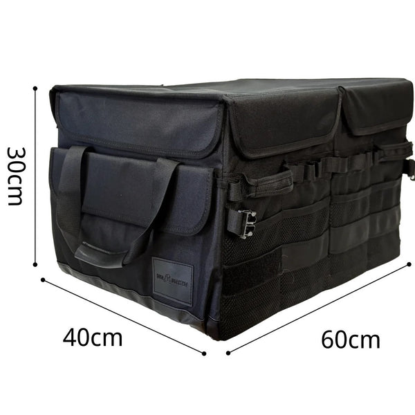 5050WORKSHOP ( フィフティフィフティワークショップ ) FOLDING BOXBAG 30L / 60L | 収納ケース | 積み重ね | 折りたたみ | ブラック | シンプル | アウトドア | レジャー | キャンプ | 整理 | 小物整理 | 車内 | 便利 | 防水 | 仕切り | 幅調整