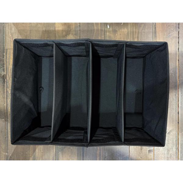 5050WORKSHOP ( フィフティフィフティワークショップ ) FOLDING BOXBAG 30L / 60L | 収納ケース | 積み重ね | 折りたたみ | ブラック | シンプル | アウトドア | レジャー | キャンプ | 整理 | 小物整理 | 車内 | 便利 | 防水 | 仕切り | 幅調整