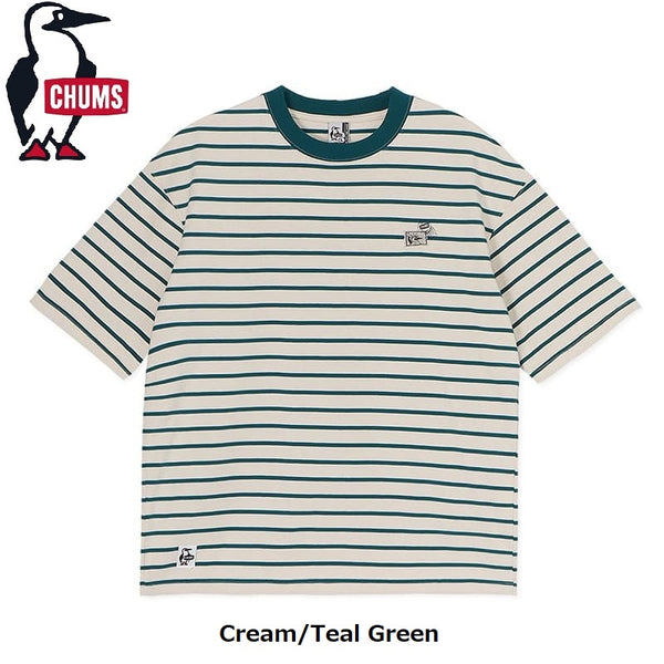 CHUMS ( チャムス ) チャムスエンブロイダリーTシャツ | トップス | Tシャツ | 半袖 | 夏服 | シャツ | ストライプ | オーバーサイズ | 刺繍 | ワンポイント | CH01-2523 | コットン | コットン100% | 半袖シャツ