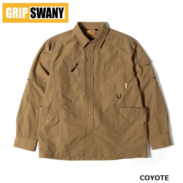 【 SALE 】GRIP SWANY ( グリップスワニー ) 【 GSMSH0016 】 GEAR POCKET SHIRT | シャツ | 長袖シャツ | アウトドア | レジャー | キャンプ | コットン | ナイロン | 綿 | ポケット | 大容量 | ぐりっぷすわにー