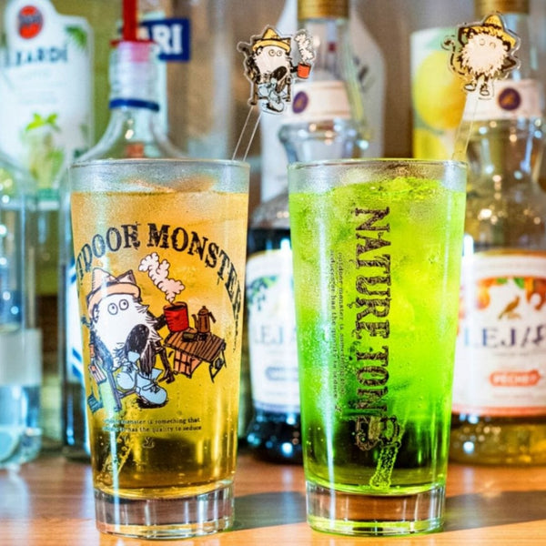 NATURE TONES ( ネイチャートーンズ ) 【 OUTDOOR MONSTER 】 モンスターサワーグラス | モンスターマドラー | セット | 2本入 | マドラー | アクリル | 2本セット | 可愛い | カクテル | 飲み物 | 混ぜる | 混ぜ棒 | ペア | 透明 | MD2-OM | SG-OM | コップ | カップ