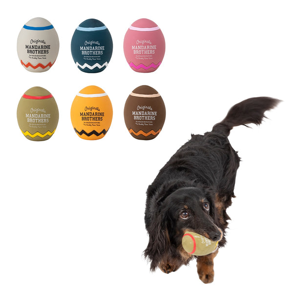 MANDARINE BROTHERS ( マンダリンブラザーズ ) LATEX ZIGZAG EGG TOY | おもちゃ | 犬 | イヌ | ペット | 室内 | 屋外 | ストレス発散 | たまご型 | 音が鳴る | まんだりんぶらざーず