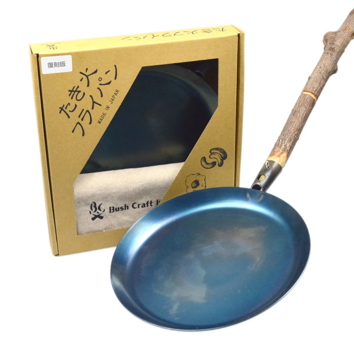 ビンテージダンスク　レアな青いフライパン 木製ハンドル Bush Craft ( ブッシュクラフト ) たき火フライパン | キャンプ | 料理
