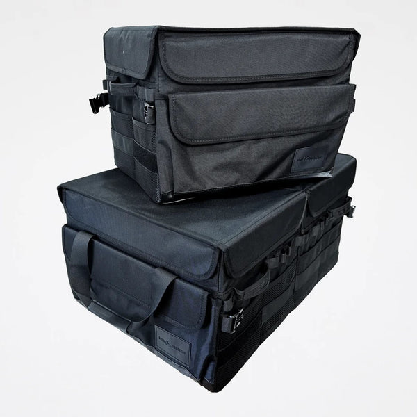 5050WORKSHOP ( フィフティフィフティワークショップ ) FOLDING BOXBAG 30L / 60L | 収納ケース | 積み重ね | 折りたたみ | ブラック | シンプル | アウトドア | レジャー | キャンプ | 整理 | 小物整理 | 車内 | 便利 | 防水 | 仕切り | 幅調整