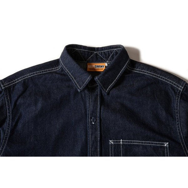 GRIP SWANY ( グリップスワニー ) 【 GSS-40 】 DENIM FIELD SHIRT シャツ | 長袖 | 長袖シャツ | アウトドア | キャンプ | トップス | アパレル | ワークテイスト | デニム | 武骨 | ポケット | 綿100%