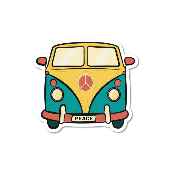 STICKER PACK ( ステッカーパック ) ヒッピーVWバス | バス | ばす | ステッカー | 車 | 貼る | ハードボックス | キャンプ | アウトドア | レジャー | 紫外線に強い | 水に強い | SPS01838 | すてっかーぱっく