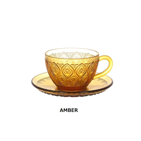 DULTON ( ダルトン ) GLASS CUP & SAUCER "FIORE" ガラス カップ & ソーサー " フィオーレ " レトロ | ホームパーティー | レトロ | 可愛い | プレゼント | A615-818 | だるとん