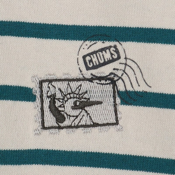 CHUMS ( チャムス ) チャムスエンブロイダリーTシャツ | トップス | Tシャツ | 半袖 | 夏服 | シャツ | ストライプ | オーバーサイズ | 刺繍 | ワンポイント | CH01-2523 | コットン | コットン100% | 半袖シャツ