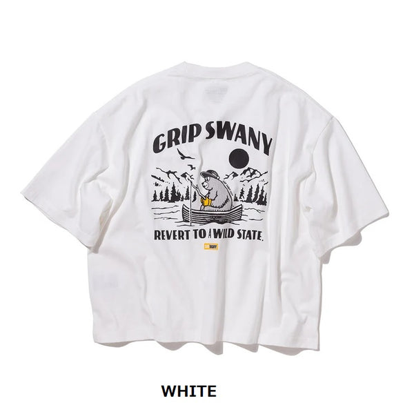 【 SALE 】GRIP SWANY ( グリップスワニー ) 【 GSWCT0043 】 W`S BEAR PRINT TEE | シャツ | ウィメンズ | レディース | Tシャツ | 半袖 | 夏服 | バックプリント | シンプル | 綿100% | ロゴ | クマ