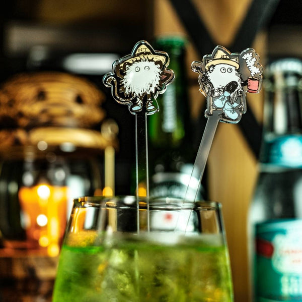 NATURE TONES ( ネイチャートーンズ ) 【 OUTDOOR MONSTER 】 モンスターサワーグラス | モンスターマドラー | セット | 2本入 | マドラー | アクリル | 2本セット | 可愛い | カクテル | 飲み物 | 混ぜる | 混ぜ棒 | ペア | 透明 | MD2-OM | SG-OM | コップ | カップ