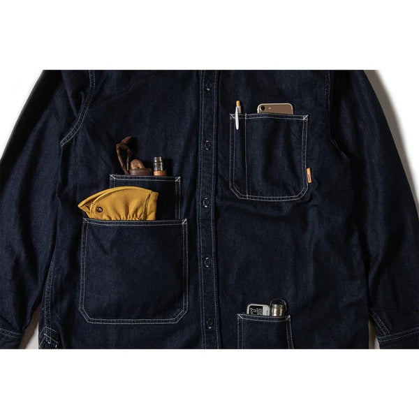 GRIP SWANY ( グリップスワニー ) 【 GSS-40 】 DENIM FIELD SHIRT シャツ | 長袖 | 長袖シャツ | アウトドア | キャンプ | トップス | アパレル | ワークテイスト | デニム | 武骨 | ポケット | 綿100%