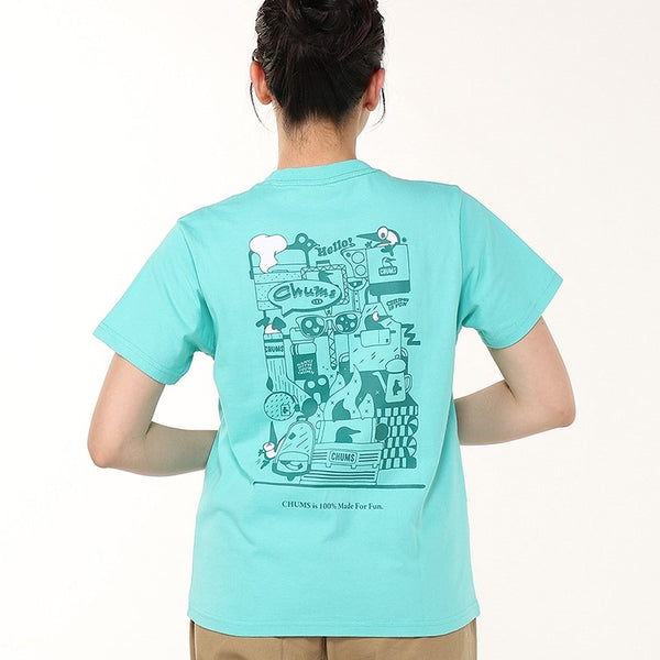 【 SALE 】CHUMS ( チャムス ) チャムスイズファンTシャツ | トップス | Tシャツ | シャツ | バックプリント | プリント | 半袖 | 半袖シャツ | 夏服 | タイダイ染め | CH01-2522 | コットン | レトロポップ | アパレル
