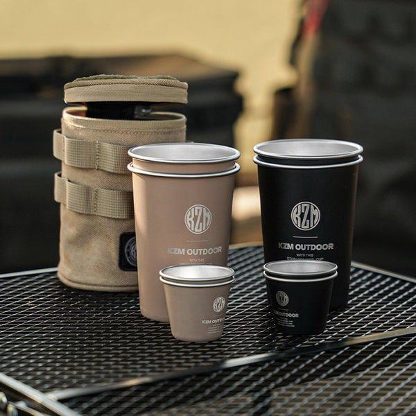 KZM OUTDOOR( カズミ アウトドア )フィードステンレスキャンプカップ8P ステンレス カップセット 家族 キャンプ おしゃれ 食器 カップ アウトドア キャンプ用品 K23T3K03