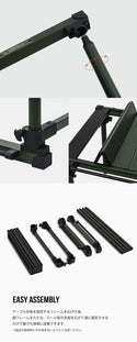 KZM OUTDOOR( カズミ アウトドア )フィールドトップストーブテーブル オリーブカーキ 折りたたみ 3段階 コンパクト 収納 アウトドア キャンプ 収納袋 便利 イベント K23T3U01