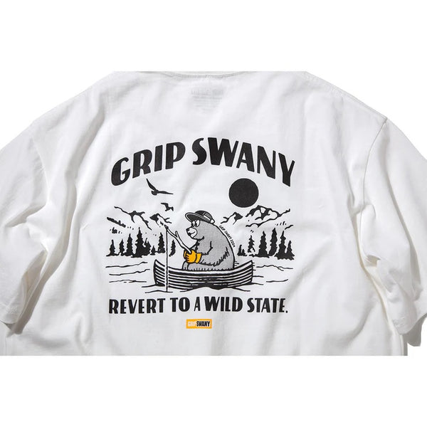 【 SALE 】GRIP SWANY ( グリップスワニー ) 【 GSWCT0043 】 W`S BEAR PRINT TEE | シャツ | ウィメンズ | レディース | Tシャツ | 半袖 | 夏服 | バックプリント | シンプル | 綿100% | ロゴ | クマ