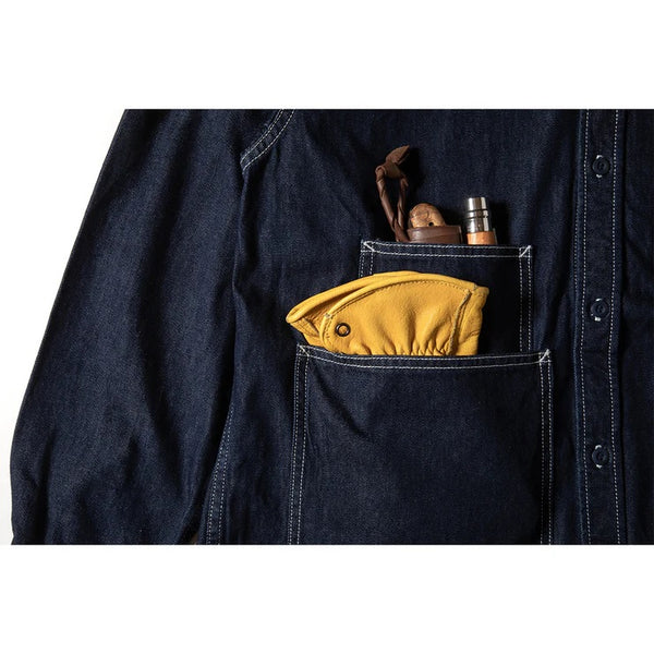 GRIP SWANY ( グリップスワニー ) 【 GSS-40 】 DENIM FIELD SHIRT シャツ | 長袖 | 長袖シャツ | アウトドア | キャンプ | トップス | アパレル | ワークテイスト | デニム | 武骨 | ポケット | 綿100%
