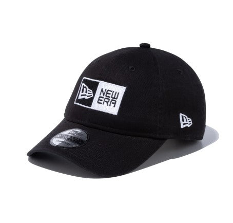 NEW ERA ( ニューエラ ) 9TWENTY ウォッシュドコットン ボックスロゴ ブラック × ホワイト  13552115