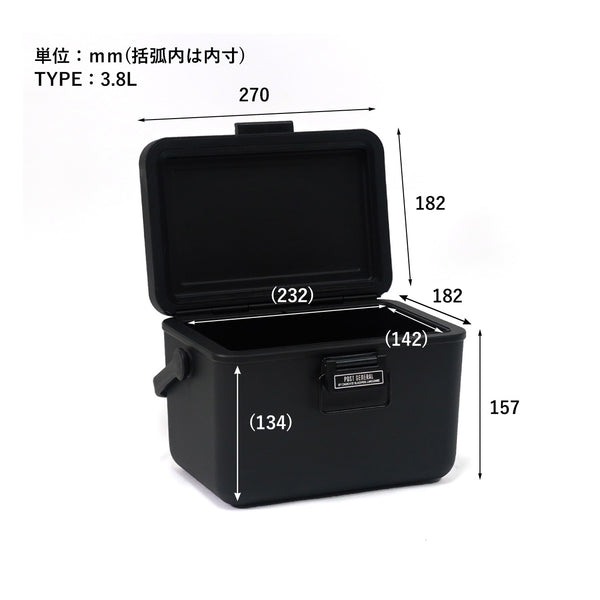 POST GENERAL ( ポストジェネラル ) THE ICE ERA HARD-SHELL COOLER 3.8L / アイスエラ ハードシェルクーラー 3.8L 982470005 | クーラーボックス | ソロキャンプ | キャンプ | アウトドア | シンプル | かっこいい | ピクニック | お弁当 | 部活 | クラブ活動