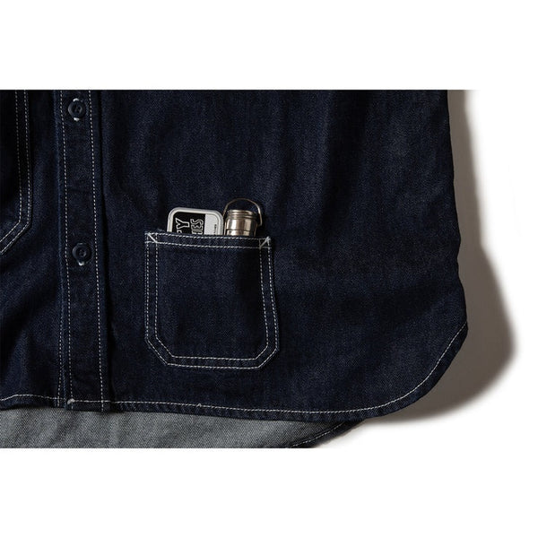 GRIP SWANY ( グリップスワニー ) 【 GSS-40 】 DENIM FIELD SHIRT シャツ | 長袖 | 長袖シャツ | アウトドア | キャンプ | トップス | アパレル | ワークテイスト | デニム | 武骨 | ポケット | 綿100%