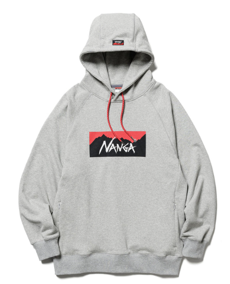 【 SALE 】NANGA ( ナンガ ) ECO HYBRID BOX LOGO SWEAT HOODIE ( UNISEX )  /  エコハイブリッドボックスロゴスウェットフーディー ( ユニセックス )