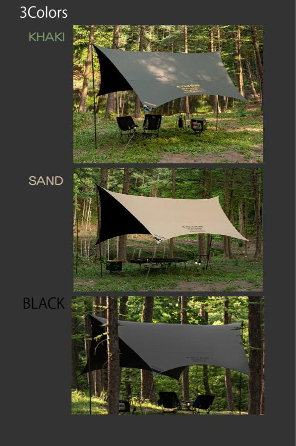 KZM OUTDOOR( カズミ アウトドア )ワイルドフィールドヘキサタープ | ヘキサタープ | 大型 | タープ | キャンプ | アウトドア | おしゃれ | 防水  | 撥水 | UVカット ( kzm-k221t3t20 K241T3T11 )