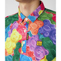 LOUDMOUTH ( ラウドマウス ) メンズ プレミアムカノコ柄 半袖シャツ ゴルフ | ゴルフトップス | トップス | 半袖 | シャツ | アウトドア | 774600 | 柄シャツ 吸汗速乾, UV