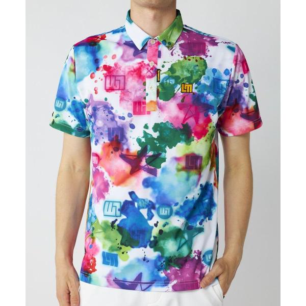 LOUDMOUTH ( ラウドマウス ) メンズ プレミアムカノコ柄 半袖シャツ ゴルフ | ゴルフトップス | トップス | 半袖 | シャツ | アウトドア | 774600 | 柄シャツ 吸汗速乾, UV