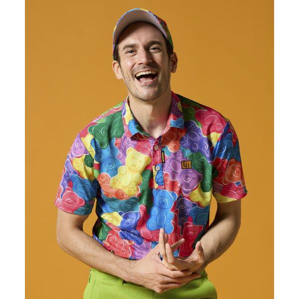 LOUDMOUTH ( ラウドマウス ) メンズ プレミアムカノコ柄 半袖シャツ ゴルフ | ゴルフトップス | トップス | 半袖 | シャツ | アウトドア | 774600 | 柄シャツ 吸汗速乾, UV