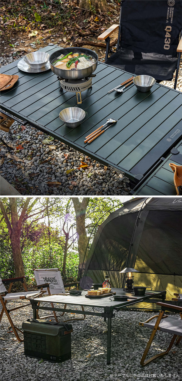 KZM OUTDOOR( カズミ アウトドア ) フィールドトップテーブル Lサイズ 折りたたみ 3段階 コンパクト 収納 アウトドア キャンプ 収納袋 K23T3U03