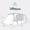 KZM OUTDOOR( カズミ アウトドア )NEW アッティカ  テント 大型テント ドームテント ファミリー 4人用 5人用 4〜5人用 キャンプ アウトドア キャンプ用品 4人用 5人用 K20T3T013