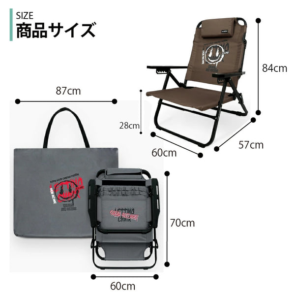 KZM OUTDOOR( カズミ アウトドア ) レティーノチェア Retino キャンプ椅子 アウトドア チェア コンパクト グレー タン おしゃれ 軽量 折りたたみ (K24T1C03)