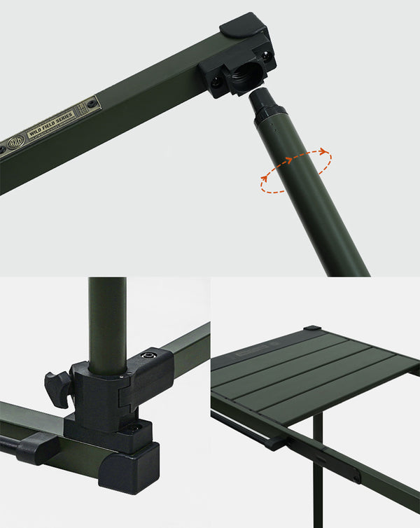 KZM OUTDOOR( カズミ アウトドア ) フィールドトップテーブル Sサイズ 折りたたみ 3段階 コンパクト 収納 アウトドア キャンプ 収納袋 K23T3U02