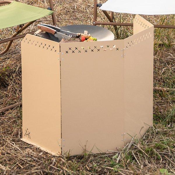 KZM OUTDOOR( カズミ アウトドア )ウインドシールド L 風避け コンロ バーナー ウィンドシールド ウィンドスクリーン 防風 風防 仕切り キャンプ アウトドア キャンプ用品 (kzm-k21t3k05)