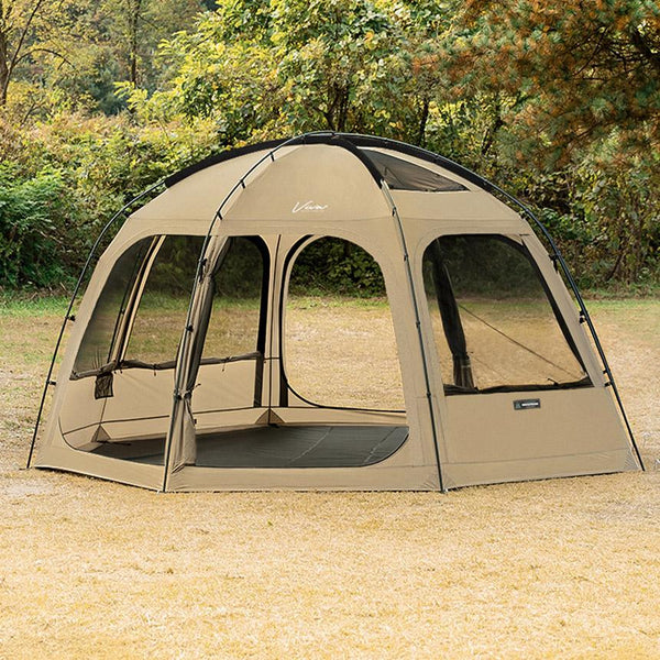 KZM OUTDOOR( カズミ アウトドア )ビバドームシェルタープラス テント ドーム型テント ドームテント 4人用 5人用 フルクローズ 撥水 UVカット キャンプ用品 (kzm-k231t3t01)