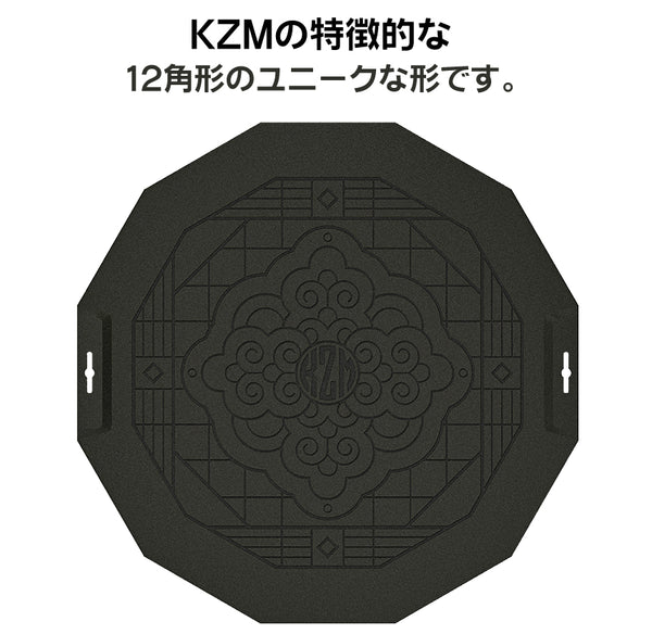 KZM OUTDOOR( カズミ アウトドア )イグニス デザイングリドル 40cm 12角形型 キャンプ フライパン 鍋 ハンドル キャリーバッグ 大皿 焼き物 炒め物 5T 耐食性 耐摩耗性 アルミ プレート 調理器具 アウトドア バーベキュー グリル KZM K23T3G03