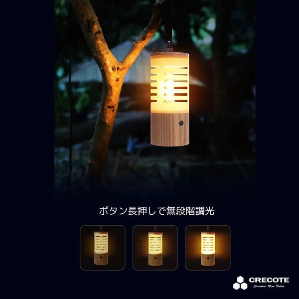【 SALE 】FIELD SEVEN ( フィールドセブン ) キャンピングウッドライト | 充電式 LED ランタン