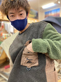KRIFF MAYER×FIELD SEVENコラボ企画 HINOKOフリースクルーネック MULTI カジュアルトップス アメカジ アウトドアウエア ボアフリース 難燃
