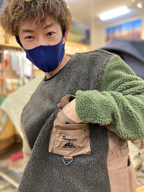 KRIFF MAYER×FIELD SEVENコラボ企画 HINOKOフリースクルーネック MULTI カジュアルトップス アメカジ アウトドアウエア ボアフリース 難燃
