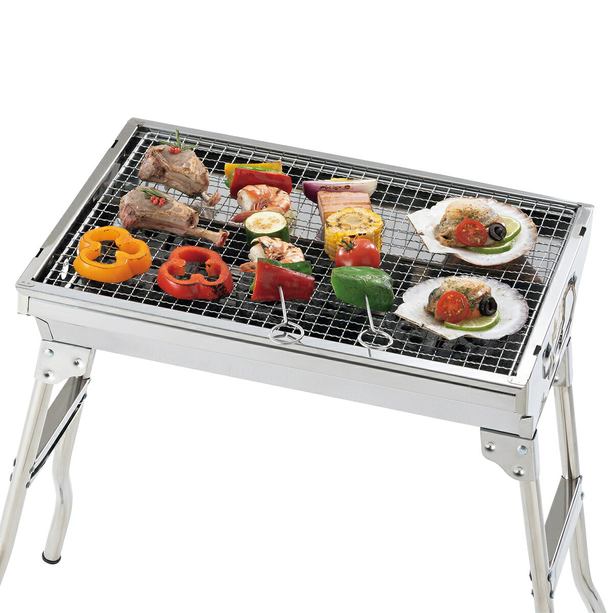 LOGOS ROSY BASIC GRILL-BE-L ロゴス　BBQ スタンド LOGOS(ロゴス) ROSY ベーシックステンレスグリル M | FIELD