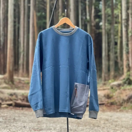 JRD(ジェーアールディ―)JRD&JARLD ZIP付 異素材ポケットドロップショルダーロンT