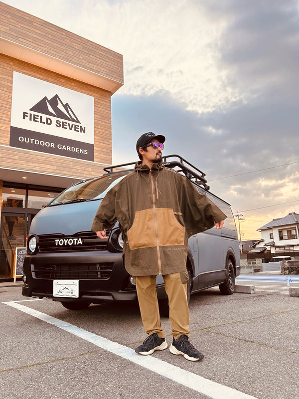 FIELD SEVEN ( フィールドセブン )アウトドアポンチョ OL/BG FSR-002