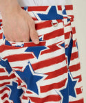 LOUDMOUTh（ラウドマウス）メンズ ショートパンツ ツイル素材 インディペンデンスフラッグ UV/ストレッチ　763302-349