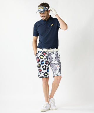 LOUDMOUTh（ラウドマウス）メンズ ショートパンツ ツイル素材 クレイジーパターン ネオンレオパード UV/ストレッチ　763303-352