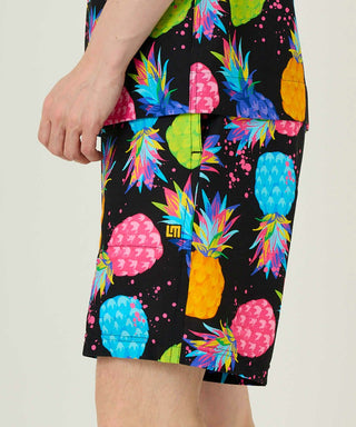 LOUDMOUTh（ラウドマウス）メンズ ショートパンツ ストレッチサッカー素材 エレクトリックパイナップルズ UV/ストレッチ/接触冷感　763306-281