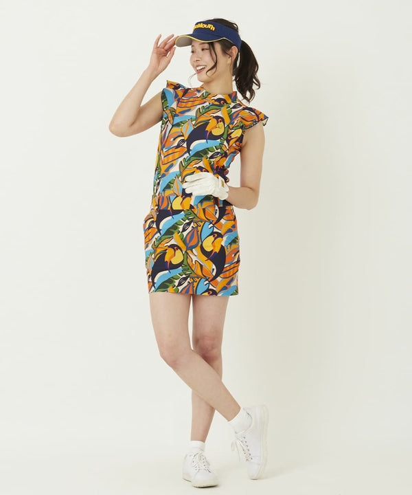 LOUDMOUTh（ラウドマウス）レディース インナー付きスカート ストレッチサッカー素材 トロピカルトゥーカンズ UV/ストレッチ/接触冷感　763356-356